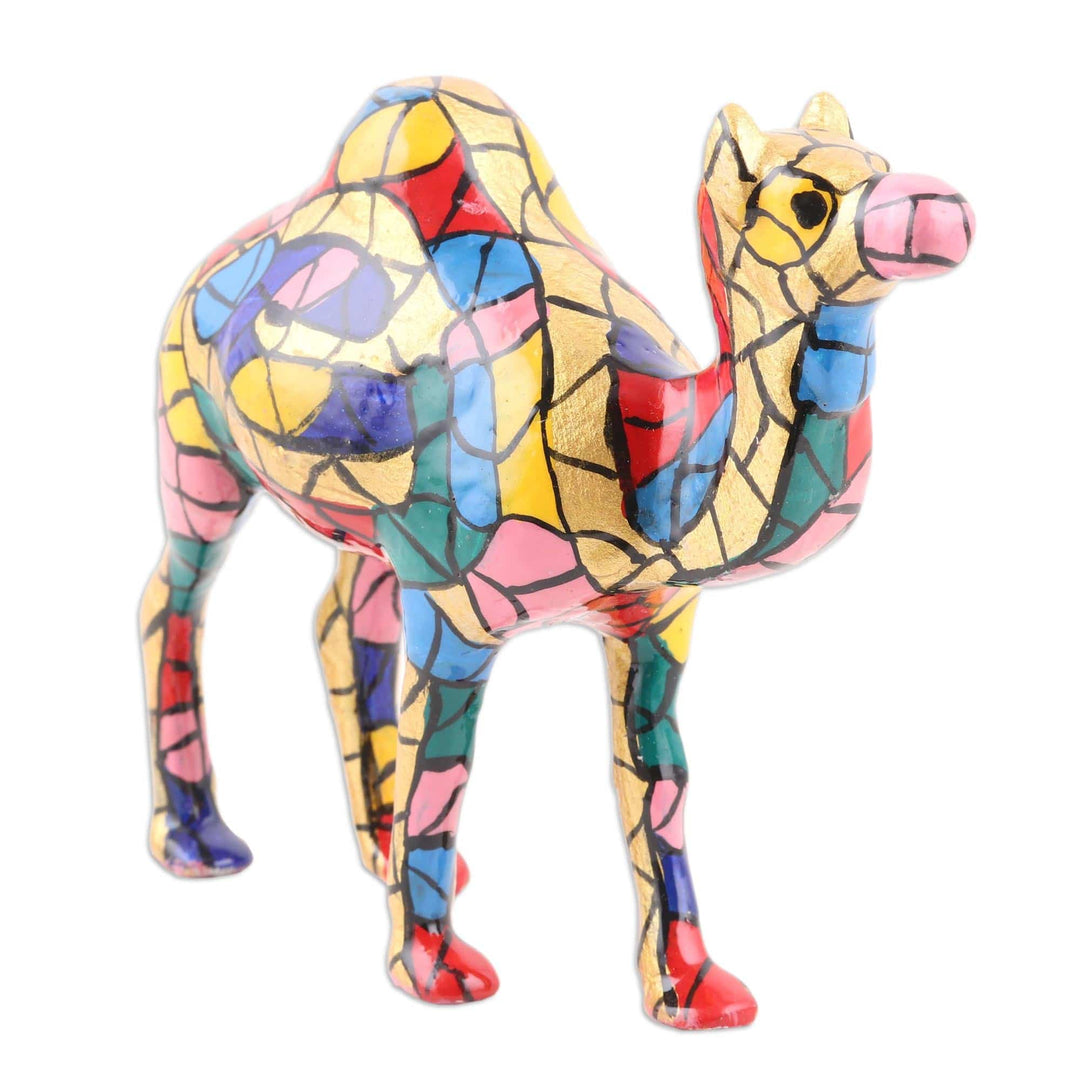 Colorful Camel Aluminum Figurine Hand-painted in - Desert Glory