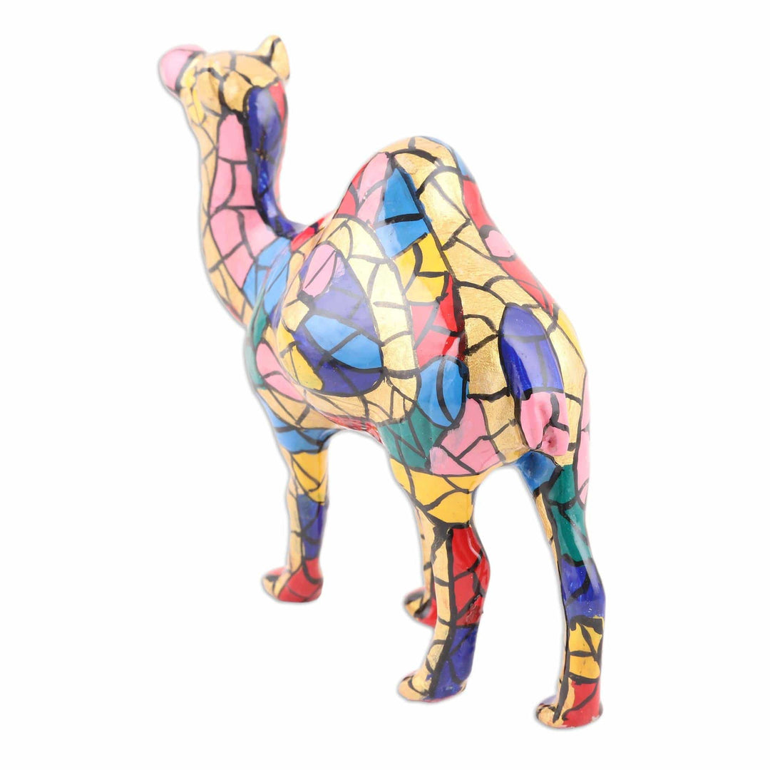 Colorful Camel Aluminum Figurine Hand-painted in - Desert Glory