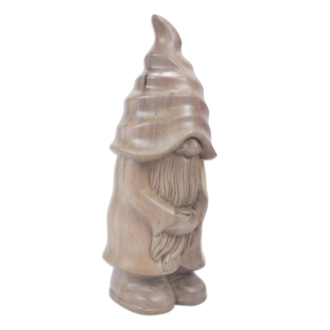 Hand Crafted Hibiscus Wood Gnome Statuette - Sleepy Gnome