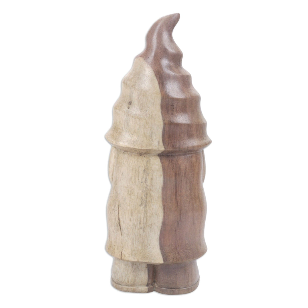 Hand Crafted Hibiscus Wood Gnome Statuette - Sleepy Gnome