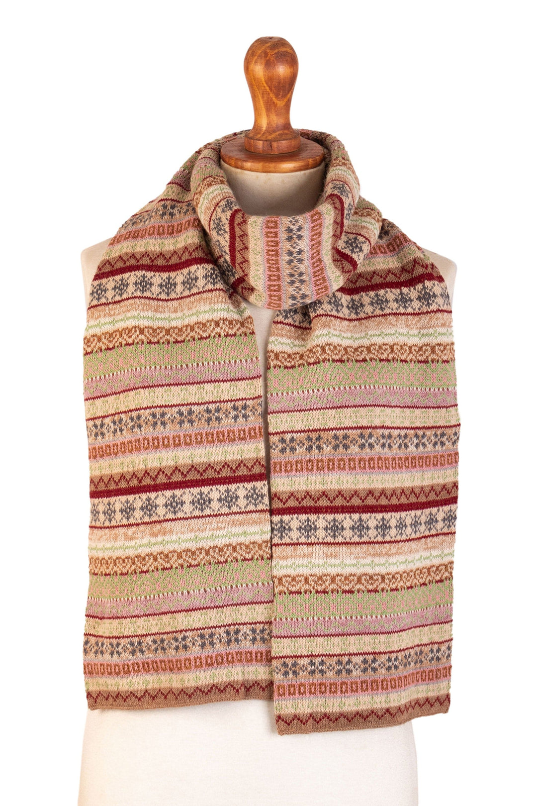 Peruvian Multicolor 100% Alpaca Andean Scarf - Bright Patterns