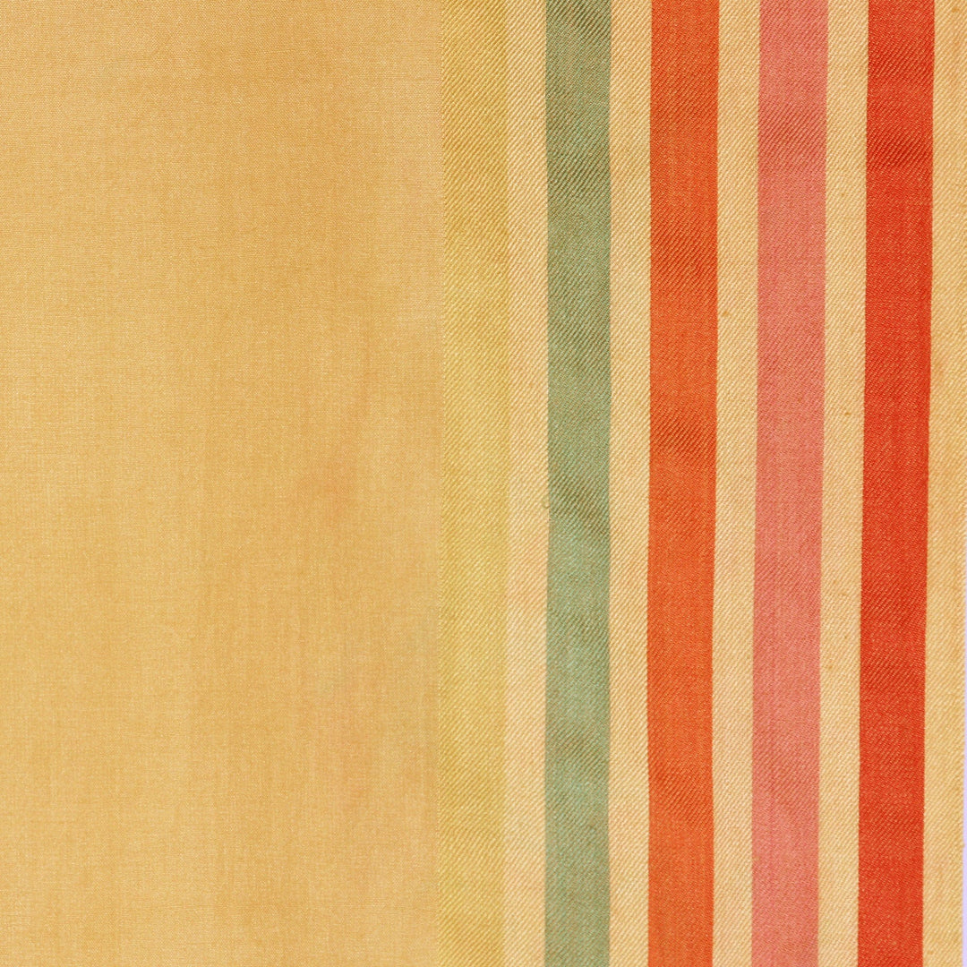 Handloomed Striped Silk Shawl in Mustard - Mustard Charm