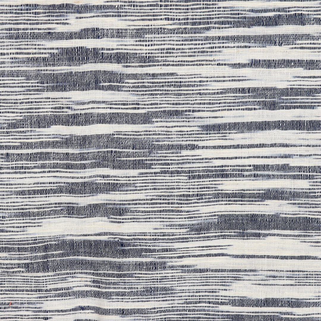 White and Blue Cotton Throw Blanket Hand-Woven in India - Blue Heaven