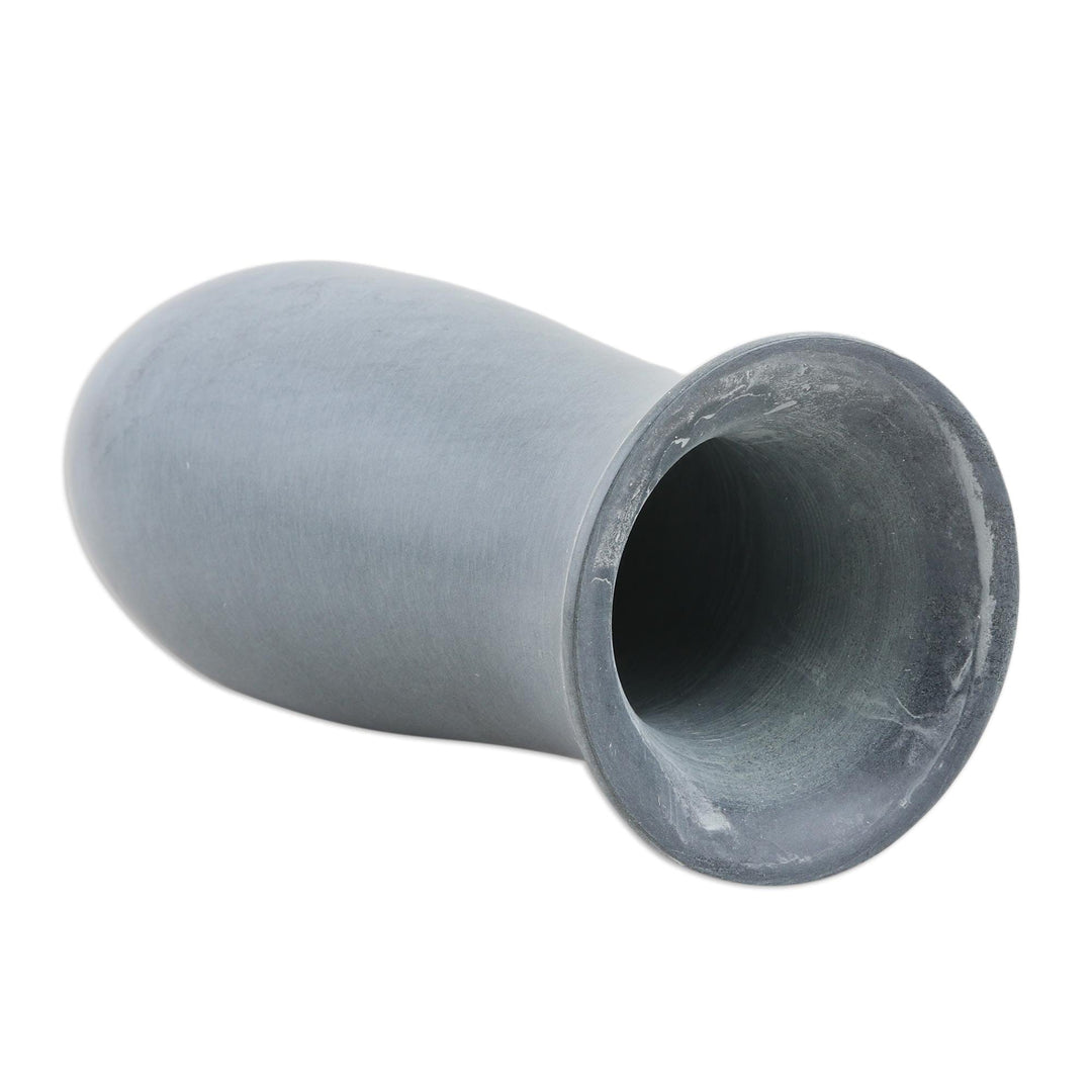 Grey Decanter Handcrafted from Natural Soapstone in India - Grey Fantasy