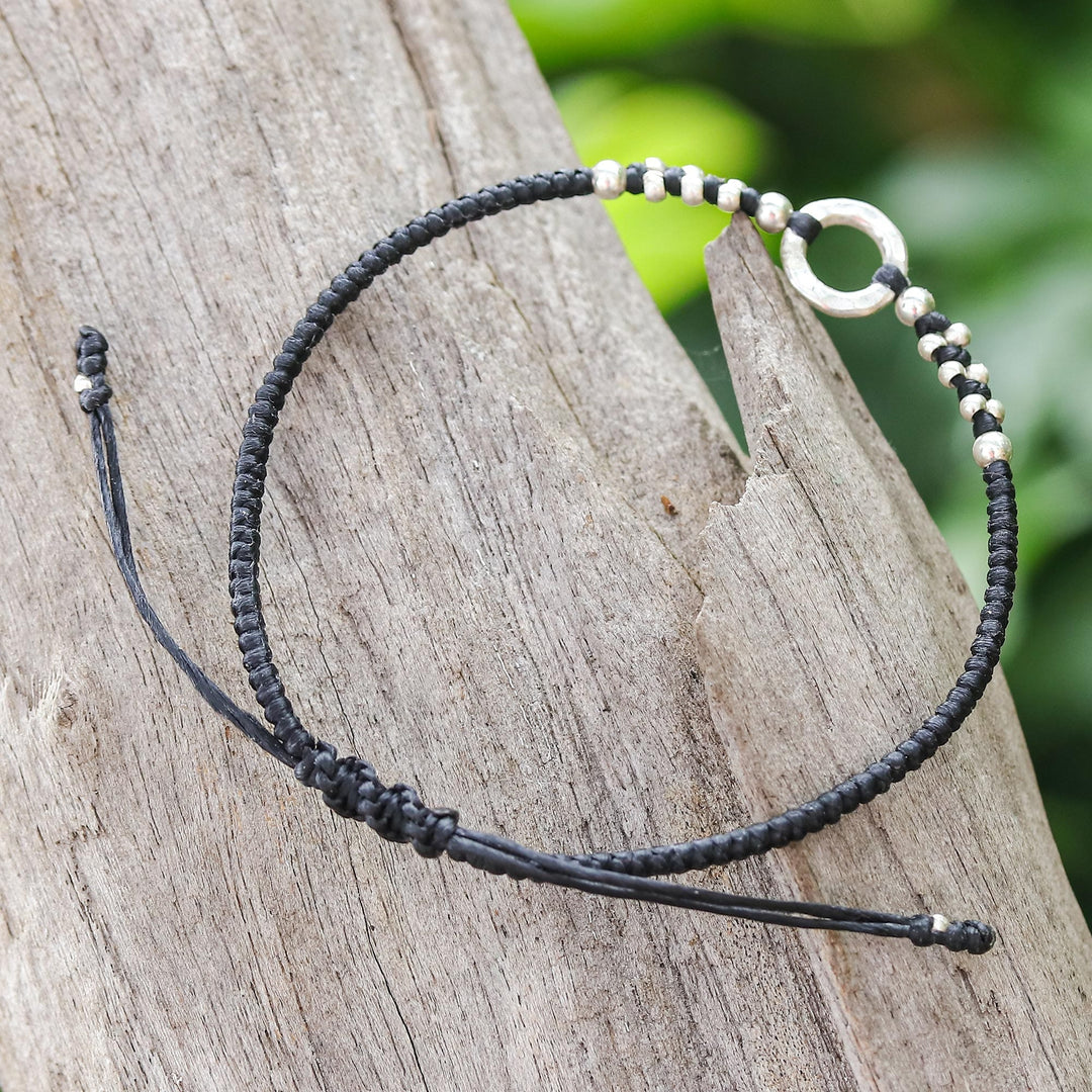 Handcrafted Silver Pendant Bracelet with Braided Design - Modern Ancestry