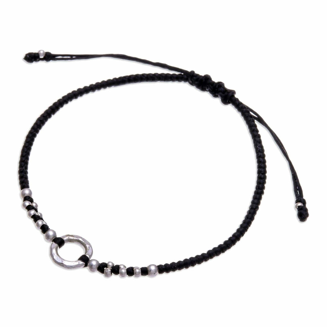 Handcrafted Silver Pendant Bracelet with Braided Design - Modern Ancestry