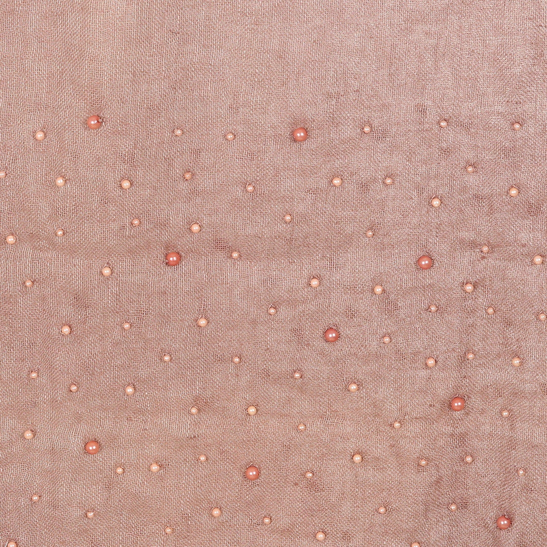 Purple Linen Shawl Embellished with Acrylic Beads - Purple Sparks