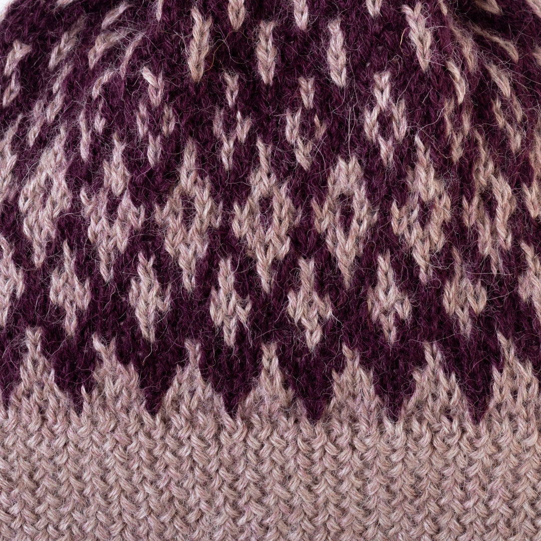 100% Alpaca Crocheted Hat in Purple Handmade in Peru - Mysteries
