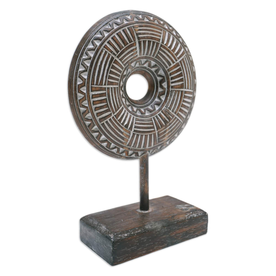 Traditional Hand-Carved Albesia Wood Sculpture from Bali - Time Voyage