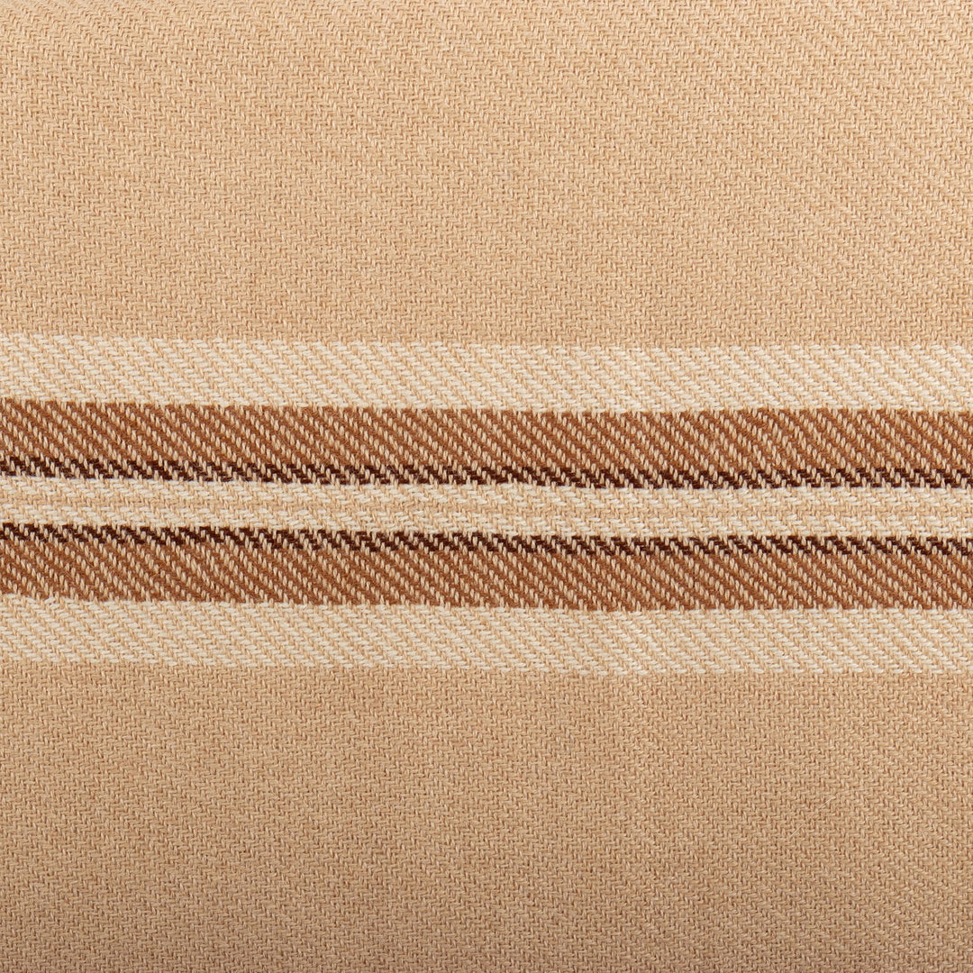 Fringed & Striped Beige Shawl Hand-Woven in 100% Baby Alpaca - Bliss