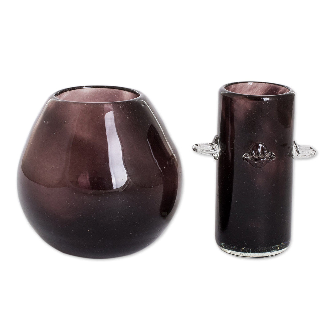 Handblown Tequila Glass and Ice Receptacle Set in Black - Shadow Shot