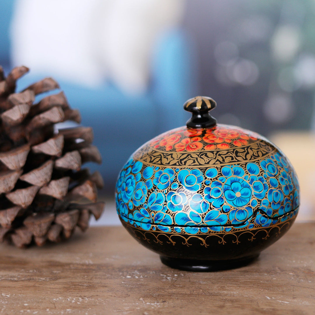 Wood and Papier Mache Decorative Box with Floral Theme - Bewitching Flowers