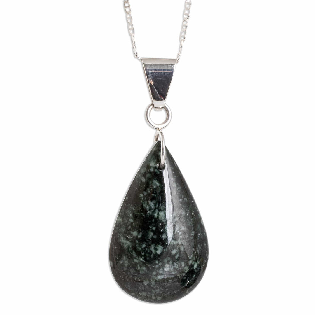 Sterling Silver Jade Double-Sided Pendant Necklace - Bicolor Shadow