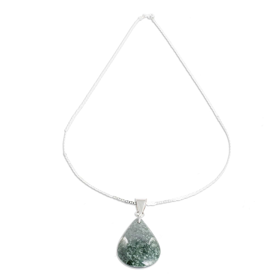 Sterling Silver Jade Double-Sided Pendant Necklace - Bicolor Shadow