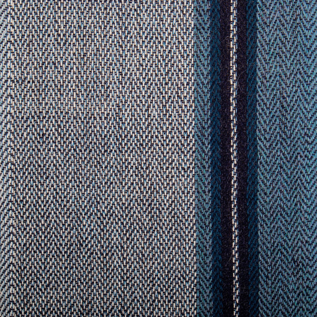 Handloomed 100% Alpaca Scarf in Blue and Turquoise Hues - Teal Visions