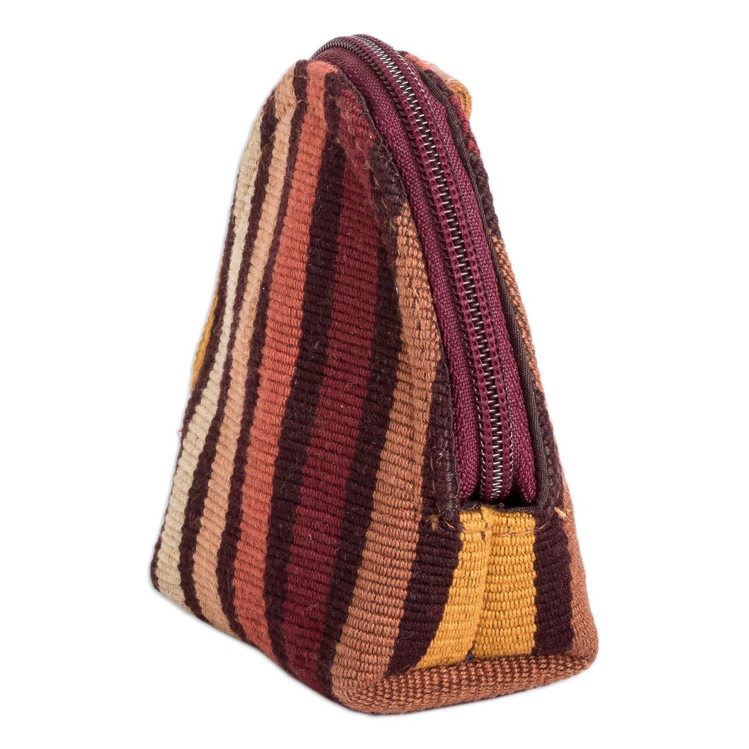 Striped Cotton Keychain Coin Purse Hand-Woven in Guatemala - Fertile Land
