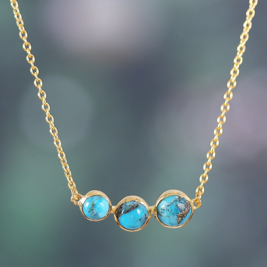 18k Gold-Plated Necklace and Bracelet Jewelry Set from India - Paradise Love