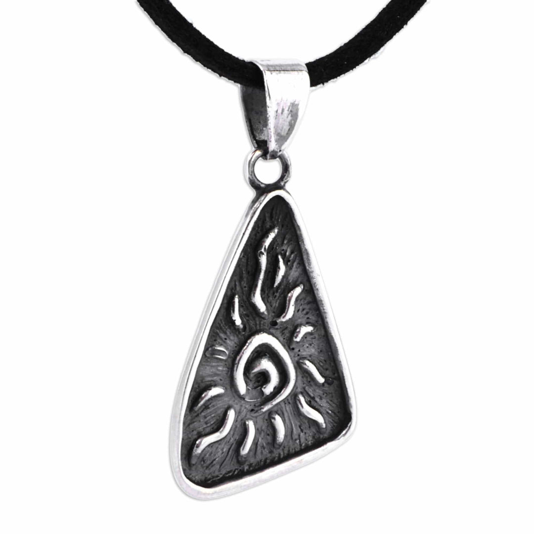 Sun-Themed Classic Sterling Silver Pendant Necklace - Sunny Portal