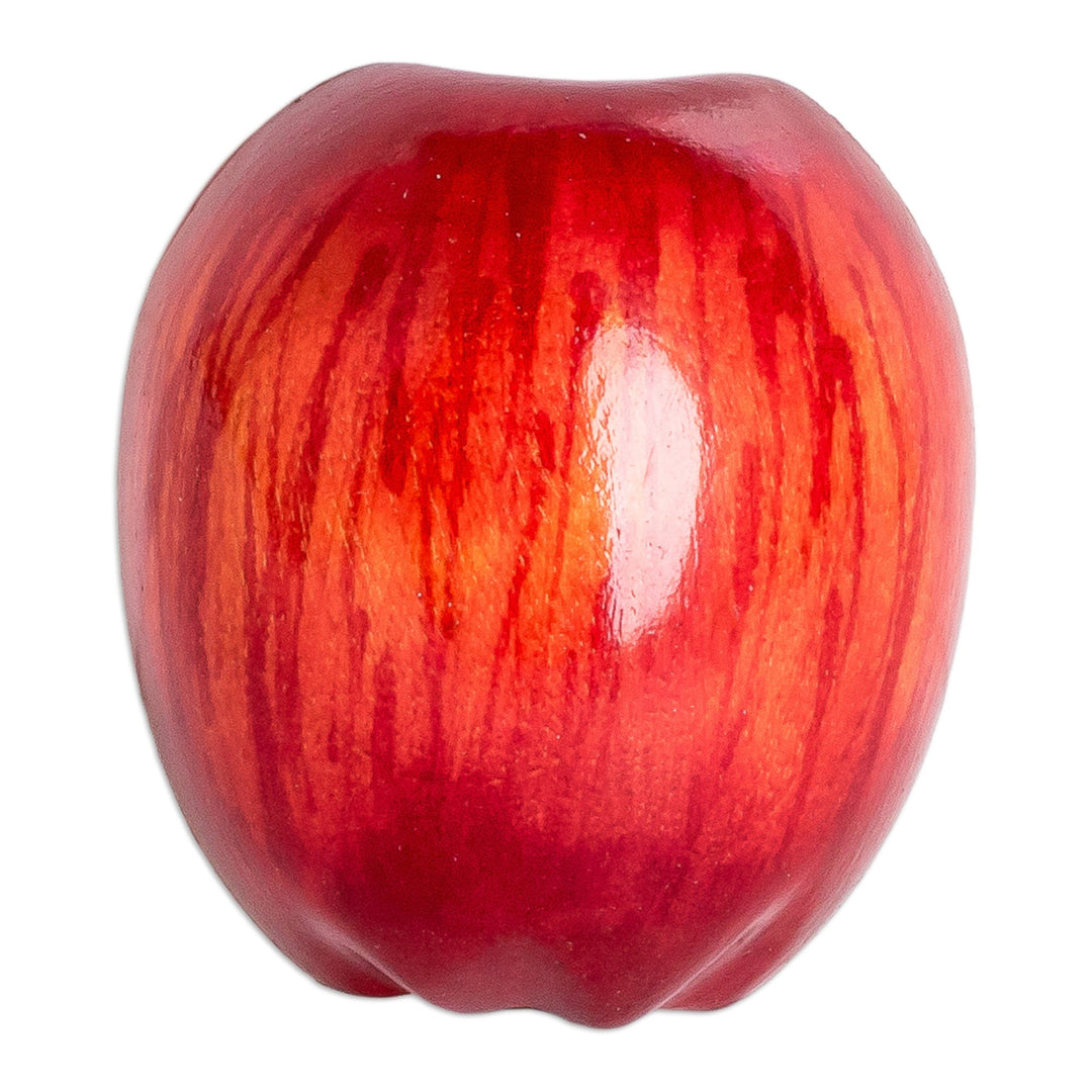 Cypress Wood Apple Magnet Hand-Carved & Painted in Guatemala - Guatemalan Apple