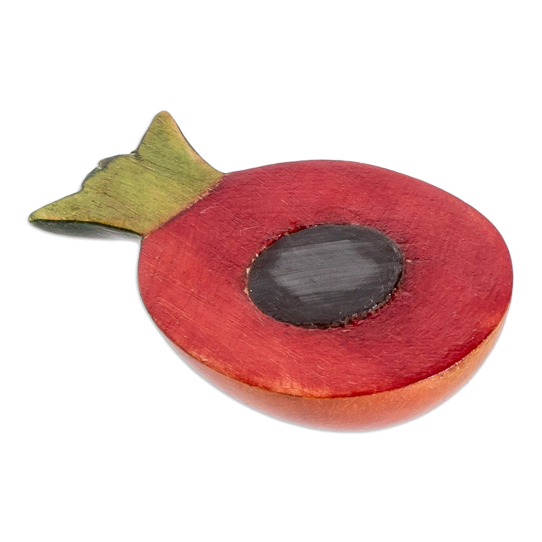 Wood Pomegranate Magnet Hand-Carved and Painted in Guatemala - Guatemalan Pomegranate