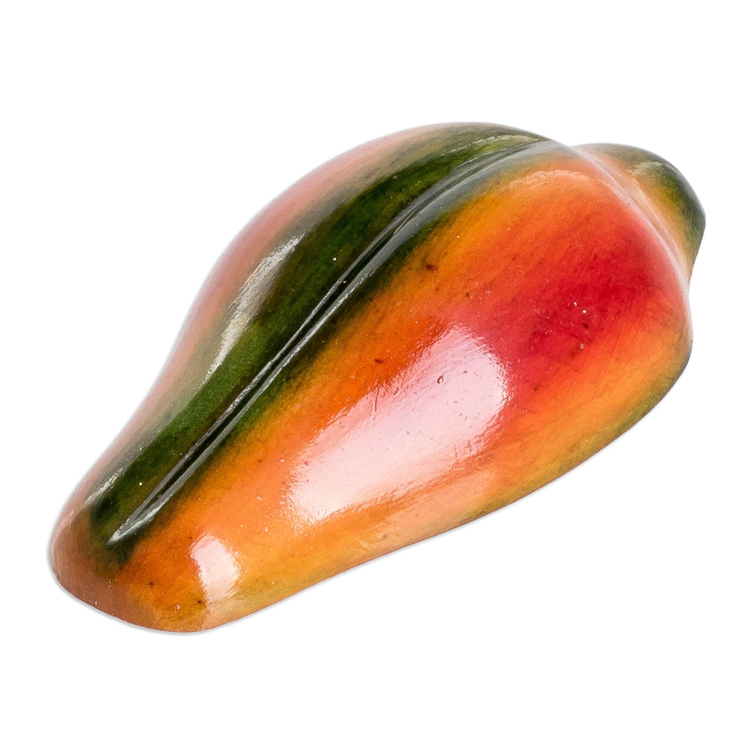 Hand-Painted Hand-Carved Cypress Wood Papaya Magnet - Nature's Papaya
