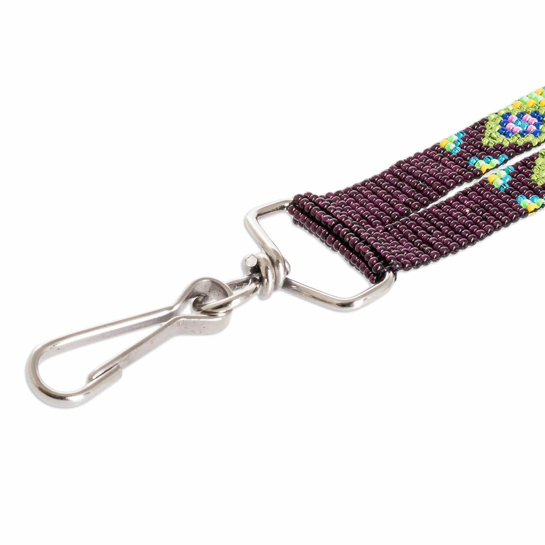 Handmade Beaded Purple Neck Lanyard Keychain Holder - Handy and Enchanting