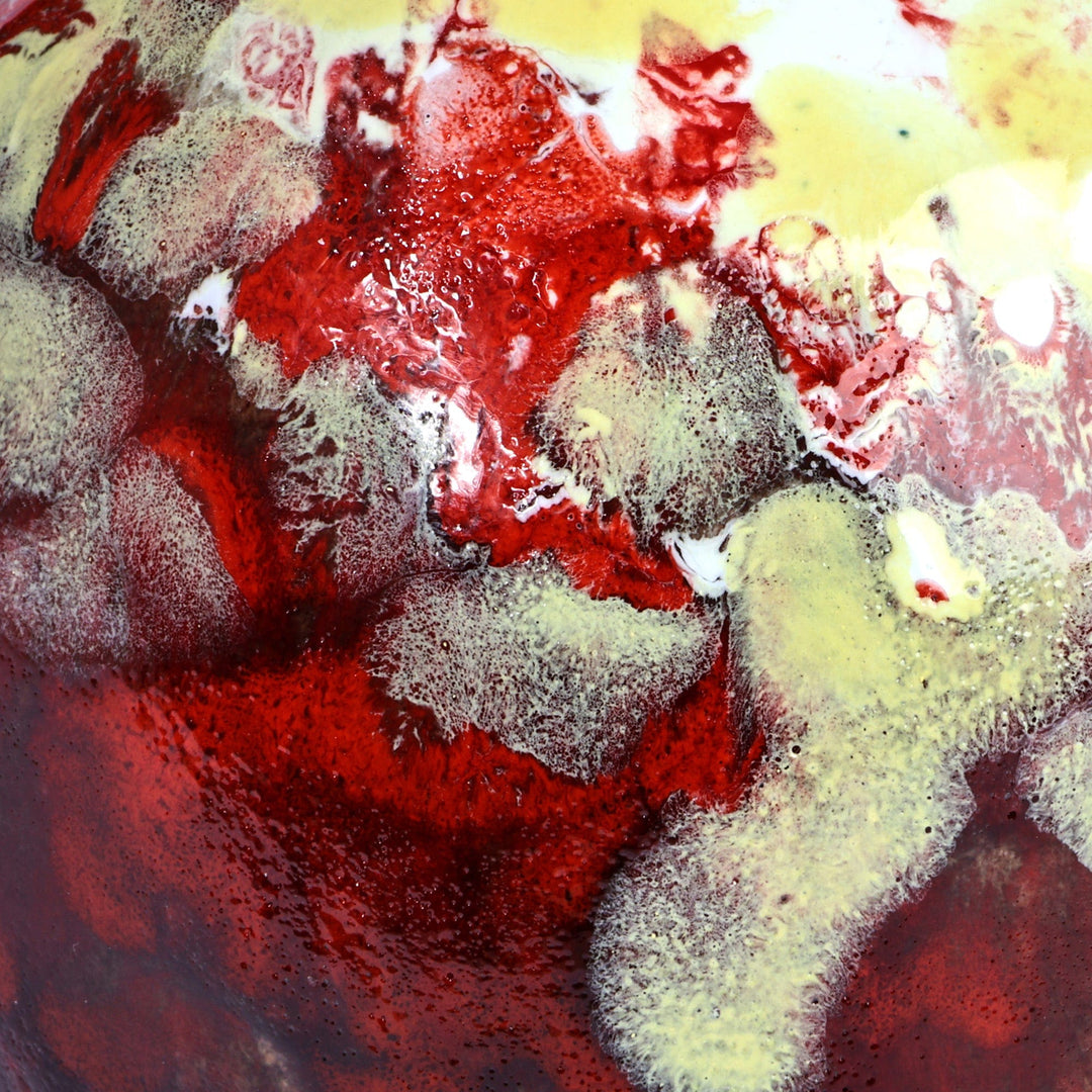 Hand-Painted Red and White Ceramic Pomegranate Figurine - Commitment Charm