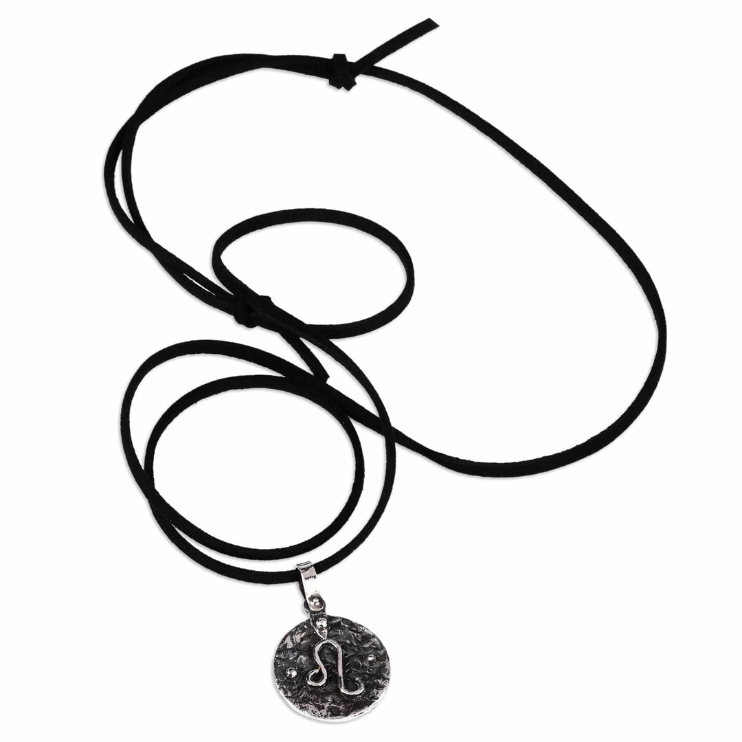 Sterling Silver Leo Pendant Necklace with Adjustable Cord - Lively Leo
