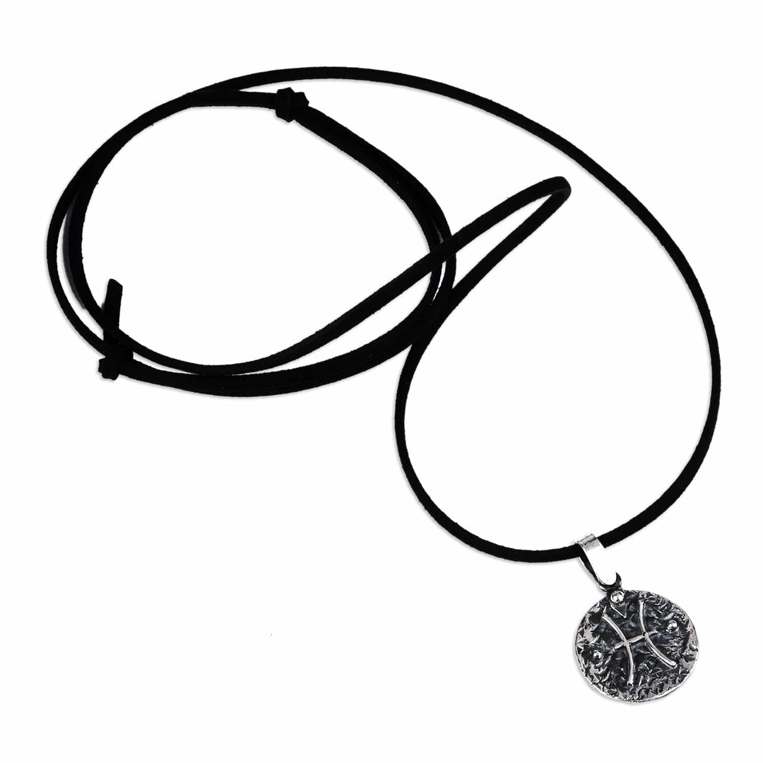 Sterling Silver Pisces Pendant Necklace with Adjustable Cord - Playful Pisces