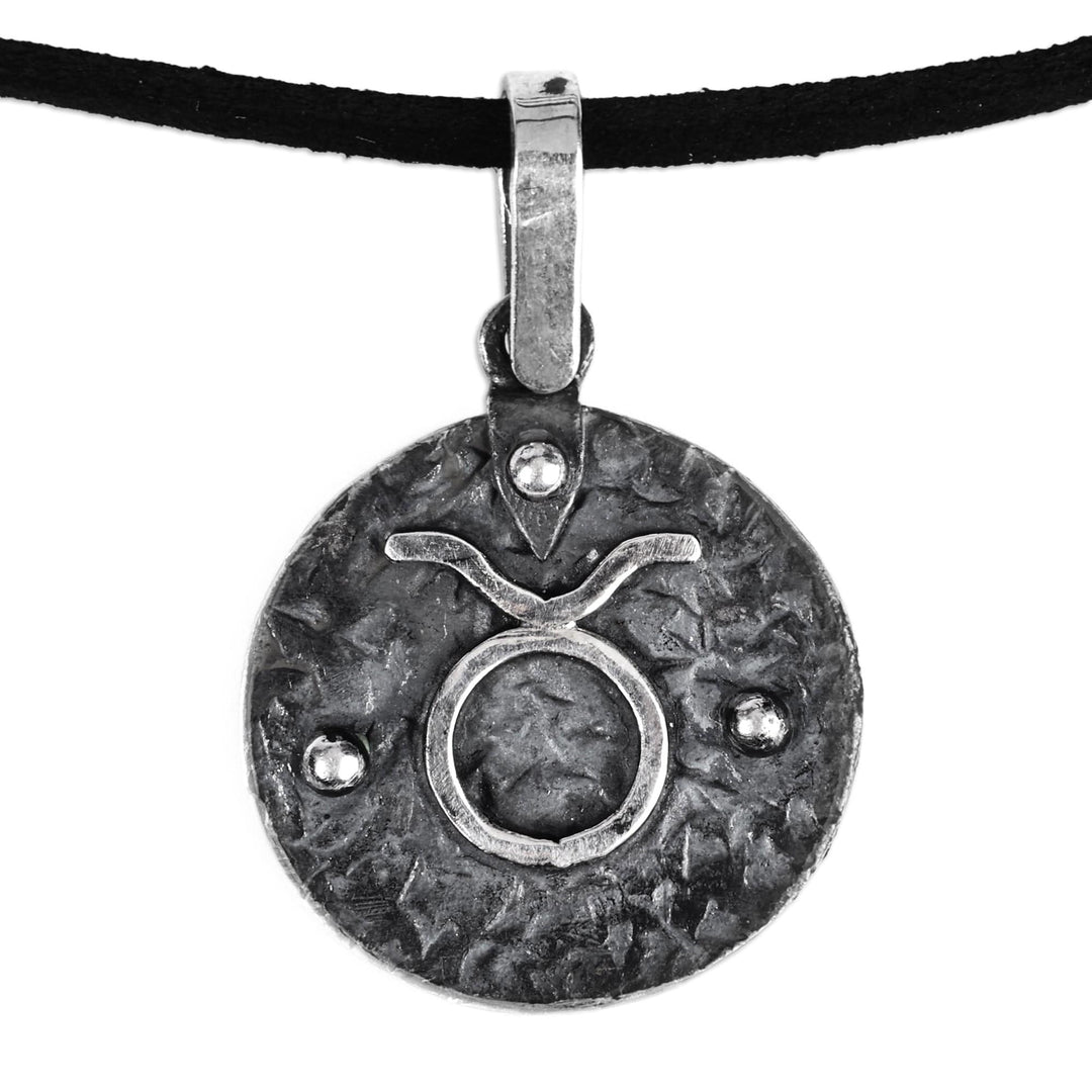 Sterling Silver Taurus Pendant Necklace with Adjustable Cord - Terrific Taurus