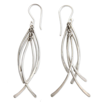 Handmade Sterling Silver Dangle Earrings - Winter Twigs