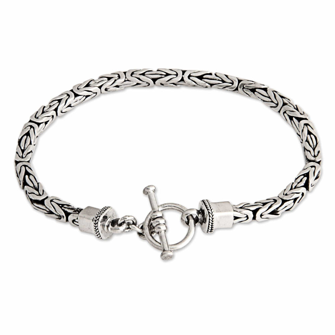 Men's Sterling Silver Chain Bracelet - Souls Entwine