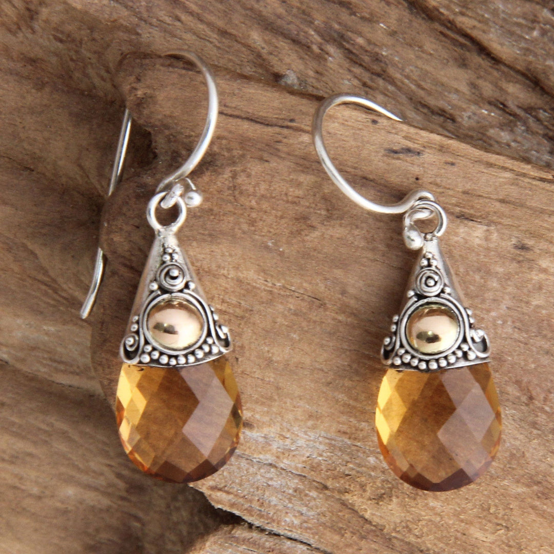 Citrine and Sterling Silver Earrings - Sunny Glow