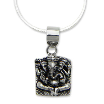 Sterling Silver Ganesha Necklace - Ganesha in Meditation