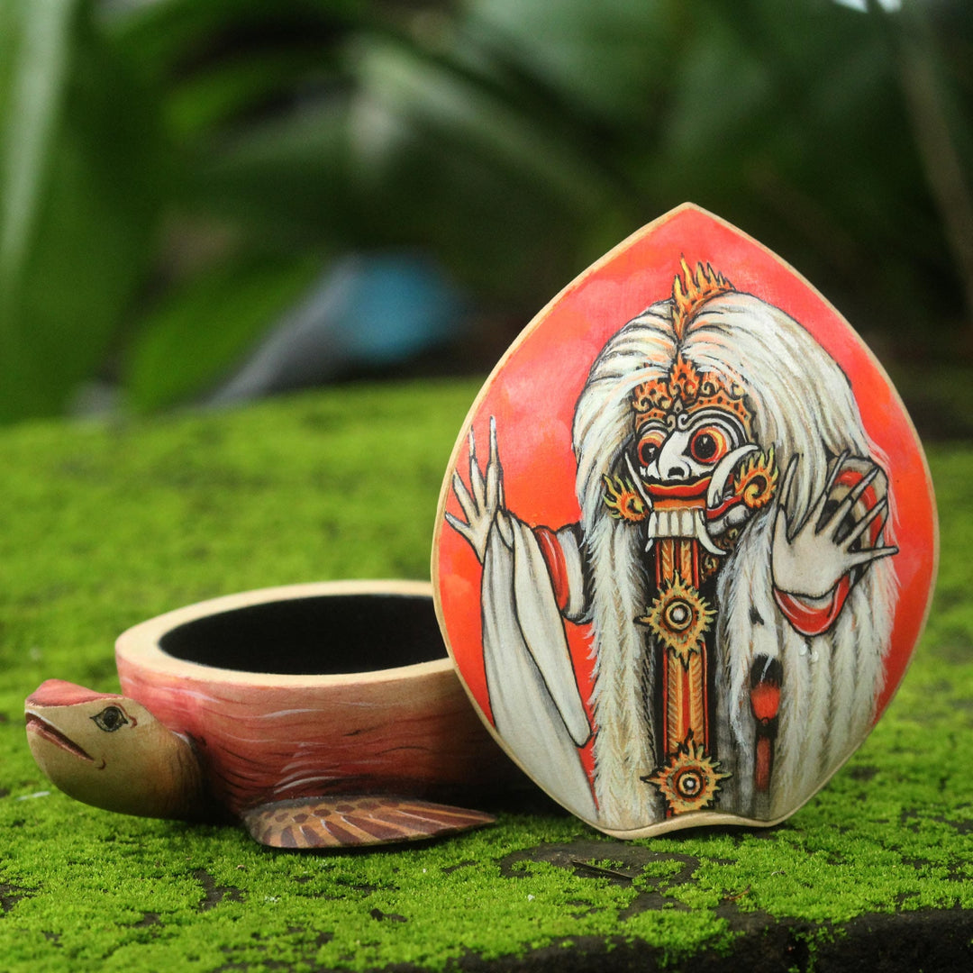 Turtle Shape Hand Painted Decorative Box - Rangda Turtle