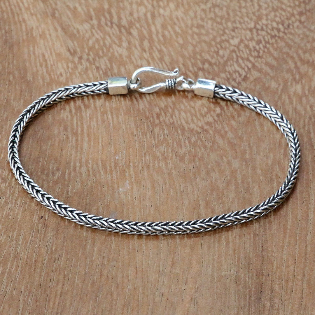 Sterling Silver Chain Bracelet - Dragon's Tail