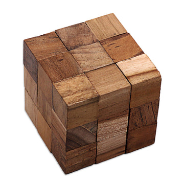 Natural Teak Wood Puzzle - Snake Cube