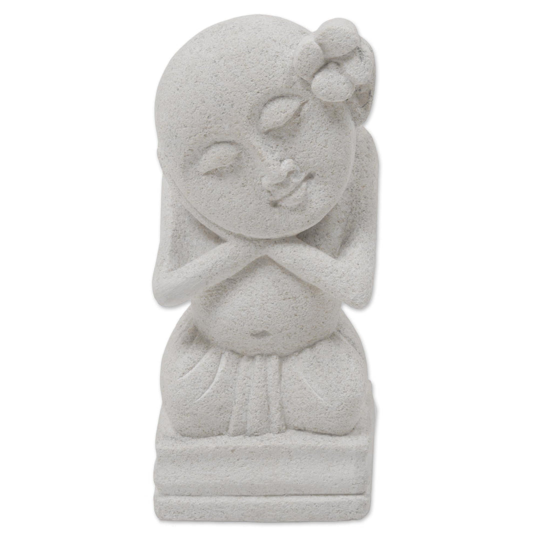 Handmade Sandstone Sculpture from Indonesia - Dreaming Child