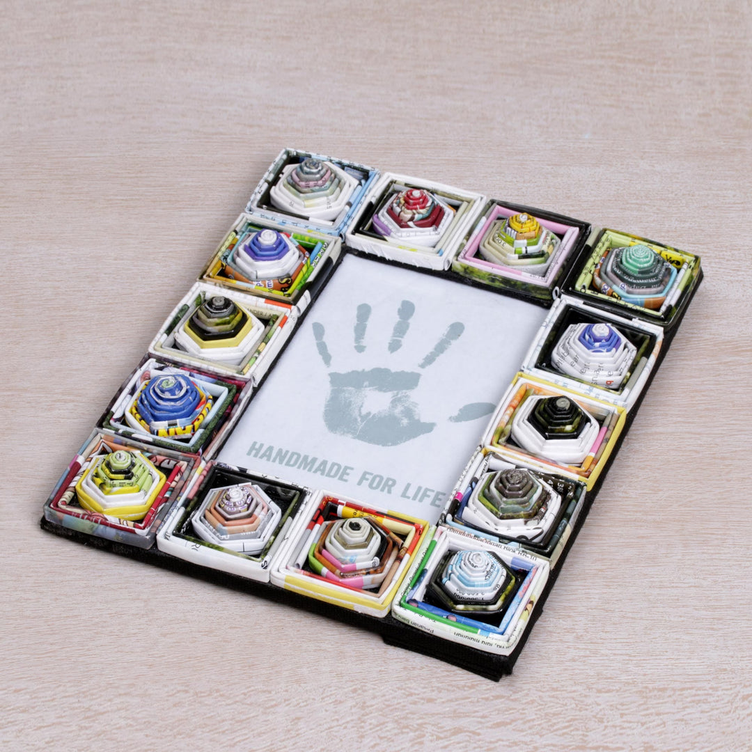 4x6 Recycled Paper Multicolored Photo Frame - Rising Temples