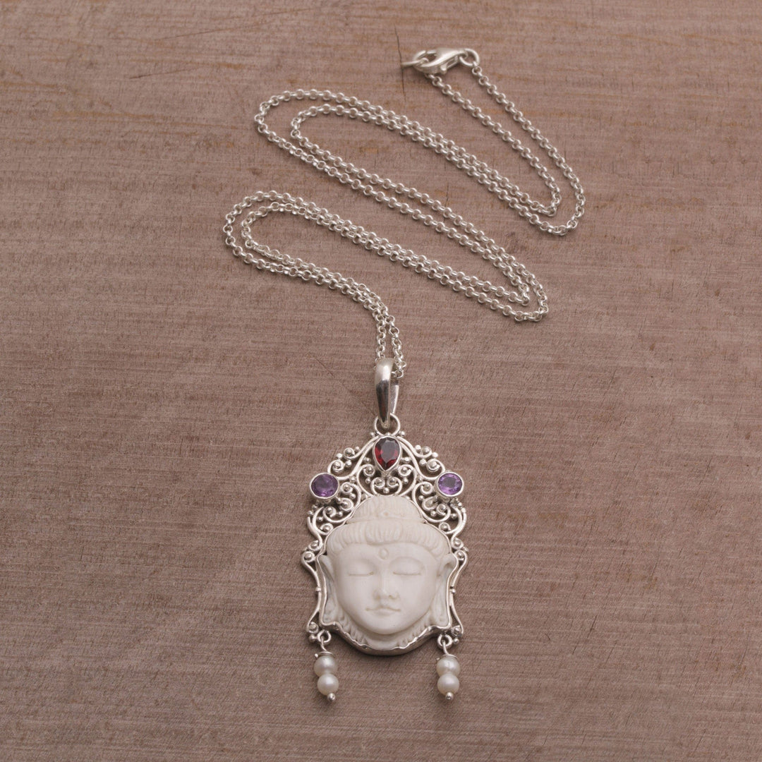 Multi-Gemstone Sterling Silver Buddha Necklace - Buddha's Earrings