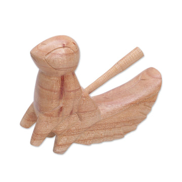 Hand Carved Cricket Suar Wood Percussion Instrument - Cricket Melody
