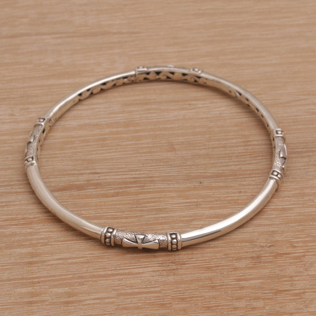 Handmade 925 Sterling Silver Bangle Bracelet Made in Bali - Pure Independence