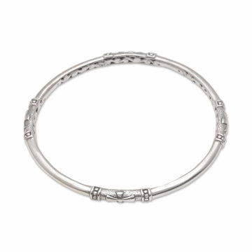 Handmade 925 Sterling Silver Bangle Bracelet Made in Bali - Pure Independence