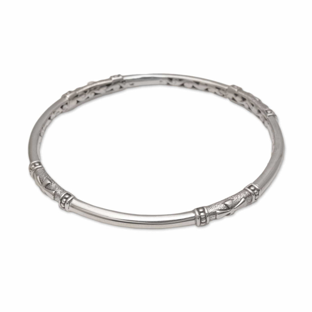Handmade 925 Sterling Silver Bangle Bracelet Made in Bali - Pure Independence