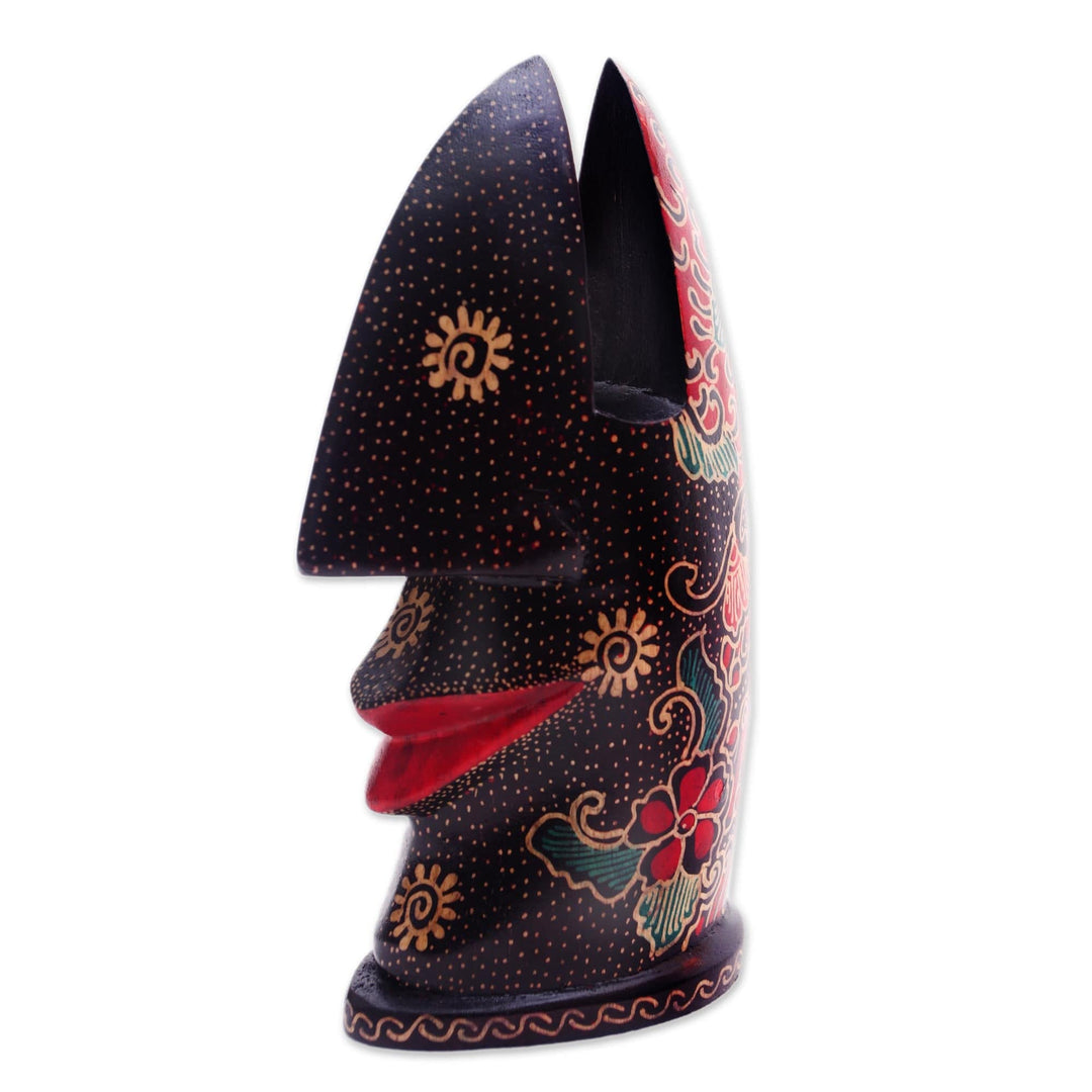 Hand-Painted Batik Wood Eyeglasses Holder - Batik Nose