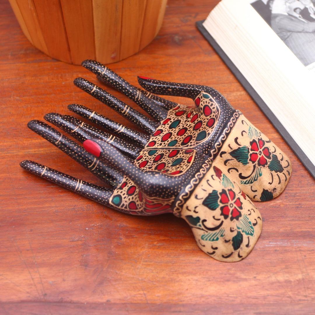 Floral Batik Wood Ring Holder - Beautiful Hands