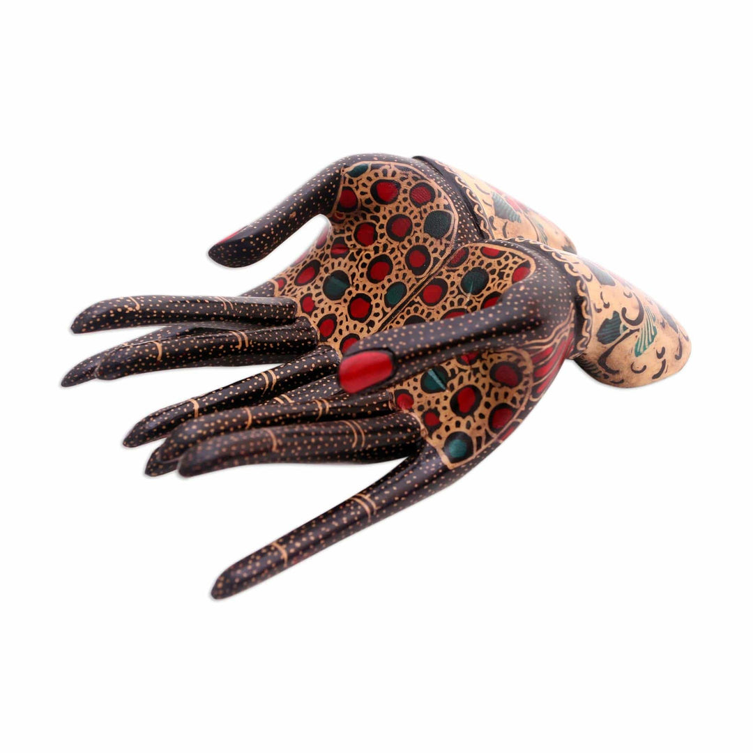 Floral Batik Wood Ring Holder - Beautiful Hands