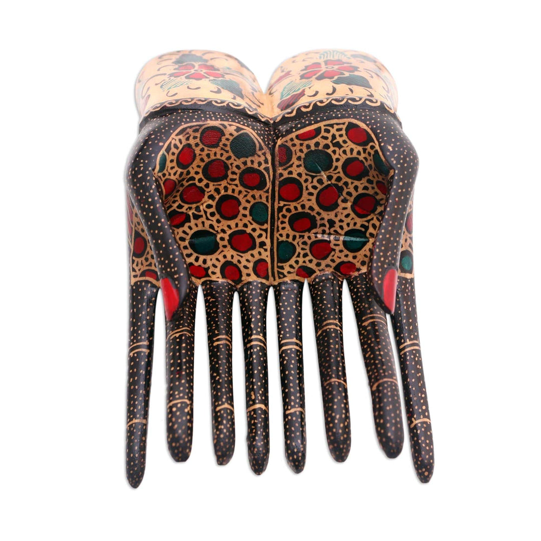 Floral Batik Wood Ring Holder - Beautiful Hands