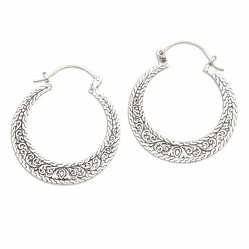 Sterling Silver Hoop Earrings - Sukawati Circles