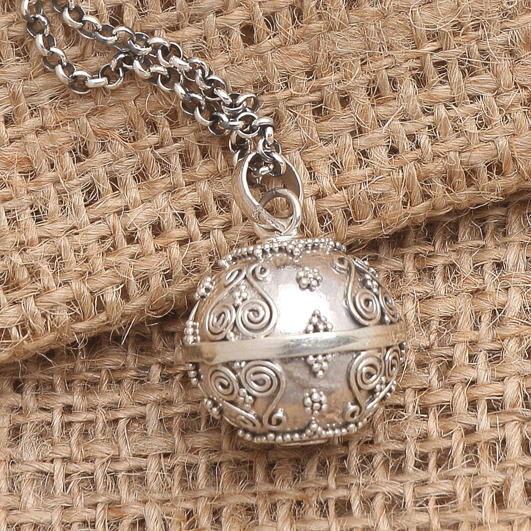 Heart Theme Amulet Sterling Silver Harmony Ball Necklace - Heart of the Angels